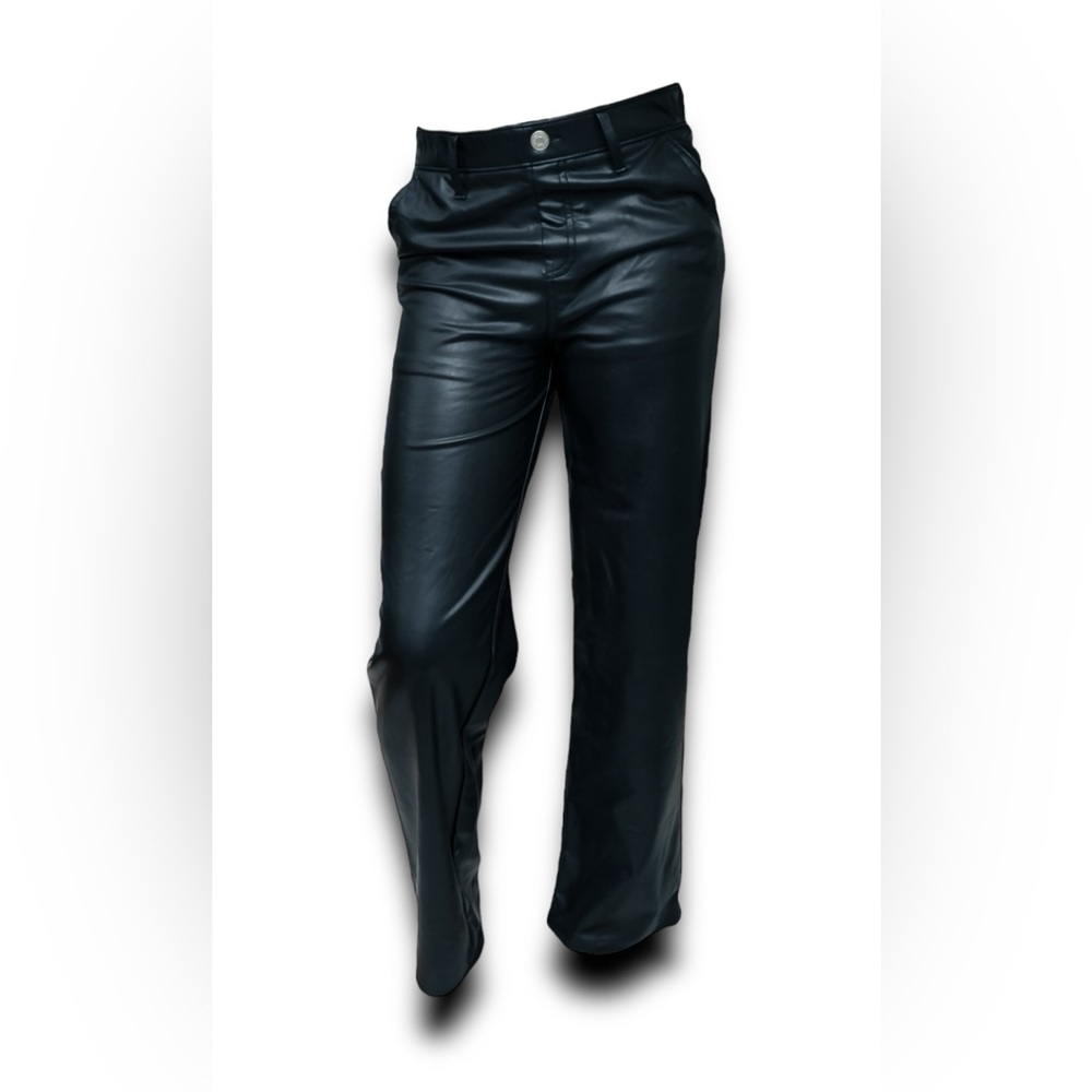 Abercrombie Woman High Rise Faux Leather Pants Black 15/16